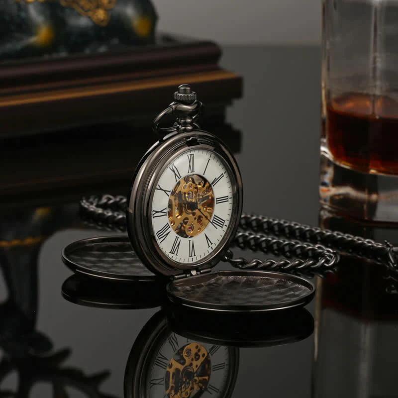 Casual Double Hunter Case Mechanical Pocket Watch - Image 5
