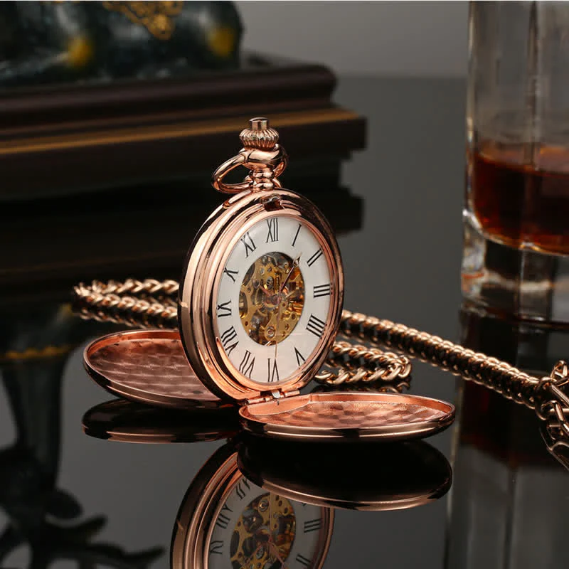Casual Double Hunter Case Mechanical Pocket Watch - Image 9