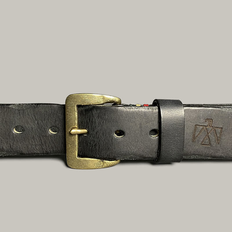 Casual Retro Laser Engraved Totem Pattern Leather Belt - Image 11