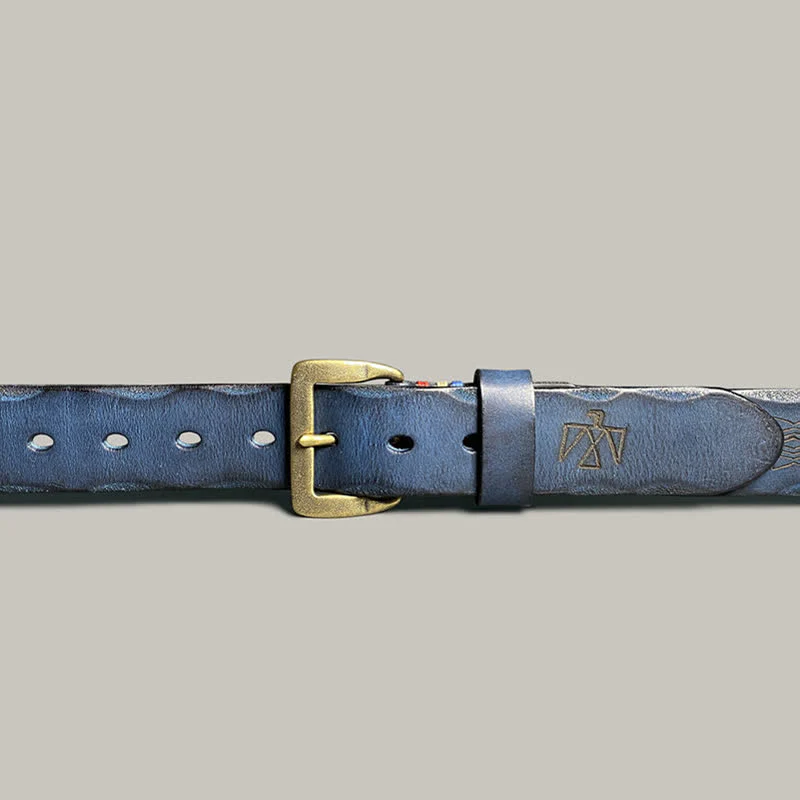 Casual Retro Laser Engraved Totem Pattern Leather Belt - Image 22
