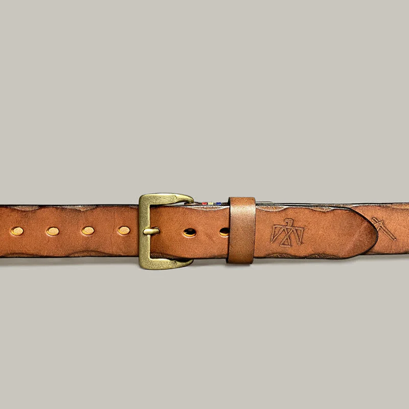 Casual Retro Laser Engraved Totem Pattern Leather Belt - Image 27