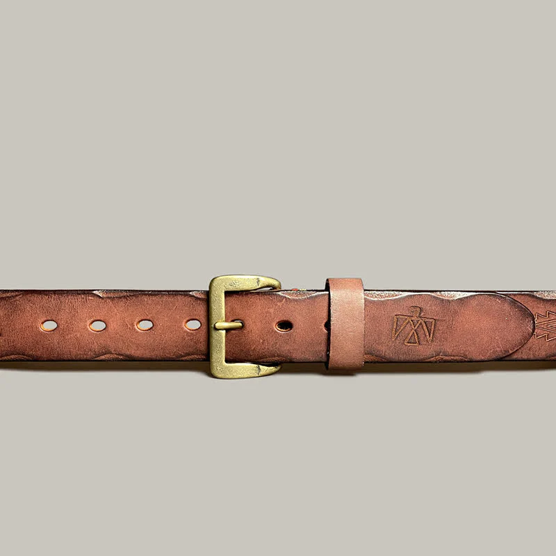 Casual Retro Laser Engraved Totem Pattern Leather Belt - Image 33