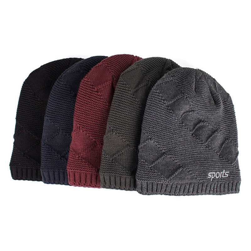 Casual Winter Solid Color Pile Knitted Hat - Image 2
