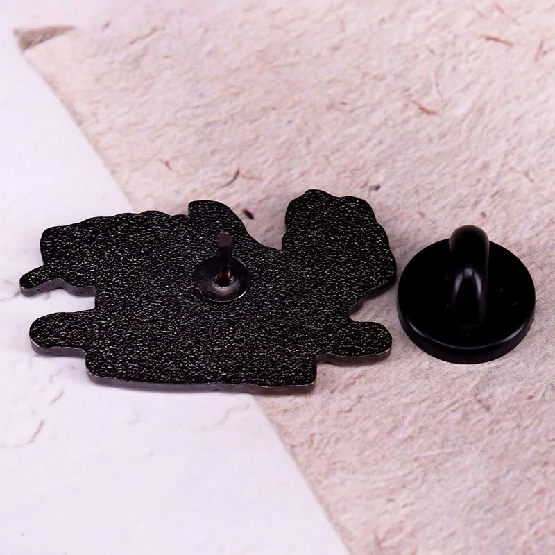 Cat Got Your Tongue Little Mouse Rose Skeleton Enamel Pin Brooch - Image 2