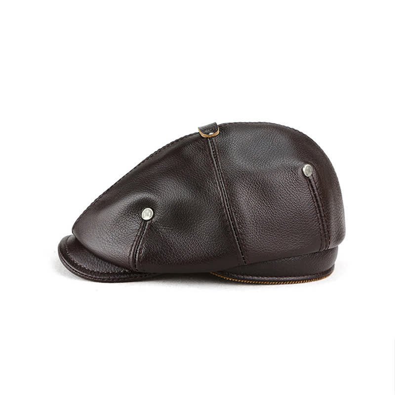 Chic Artist Painter Look Rivets Leather Beret Hat - Image 16