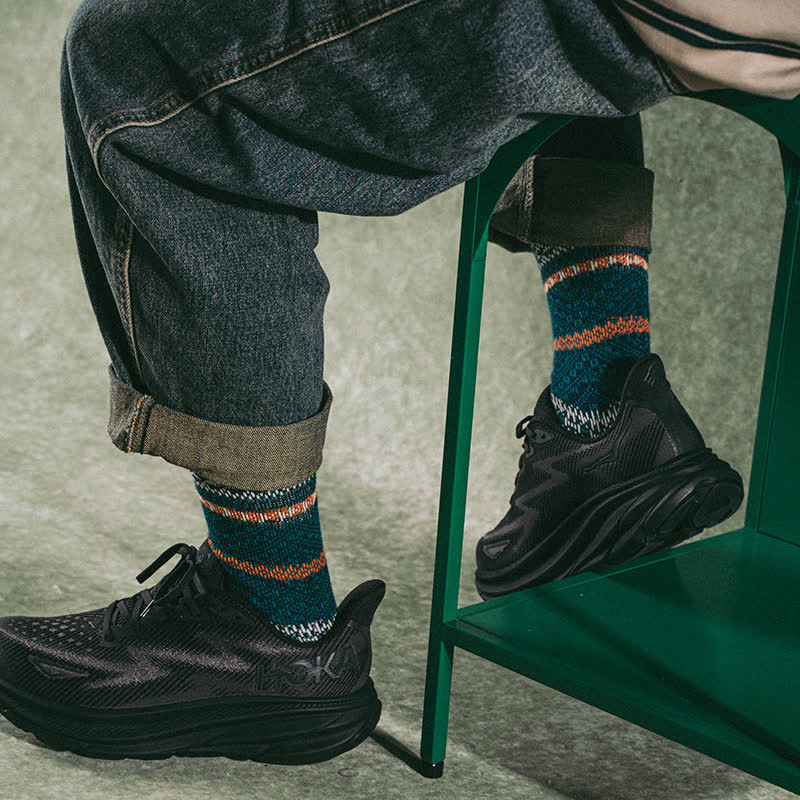 Chic Double Colors Aesthetic Cozy Cotton Crew Socks - Image 12