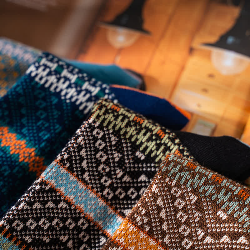Chic Double Colors Aesthetic Cozy Cotton Crew Socks - Image 7
