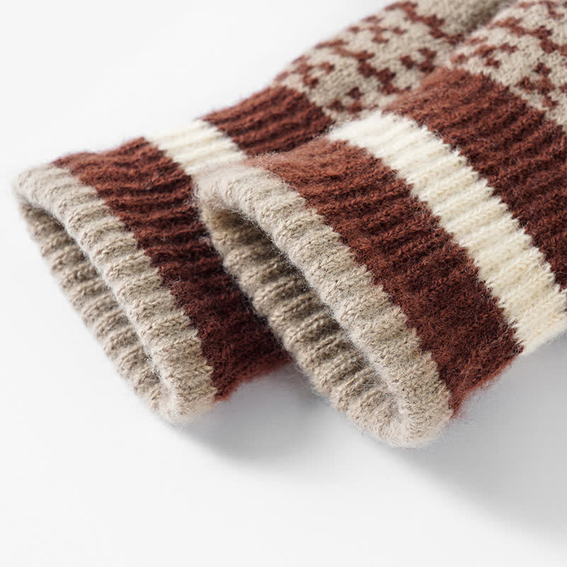 Chic Geometric Pattern Ethnic Style Knitted Gloves - Image 5