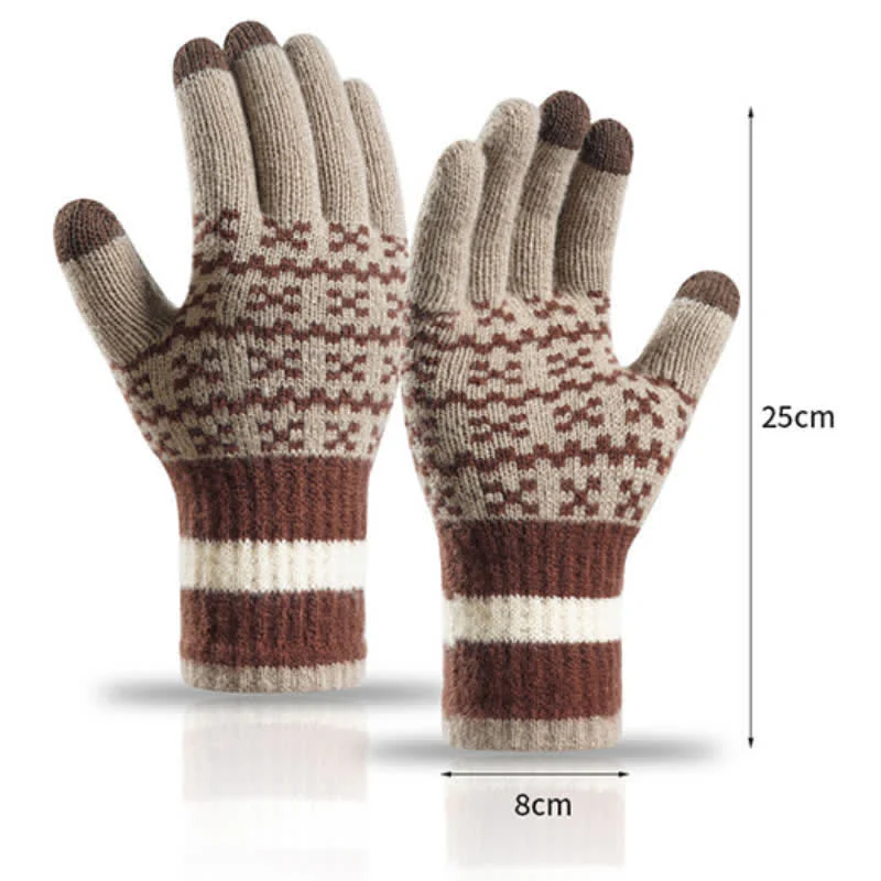 Chic Geometric Pattern Ethnic Style Knitted Gloves - Image 7