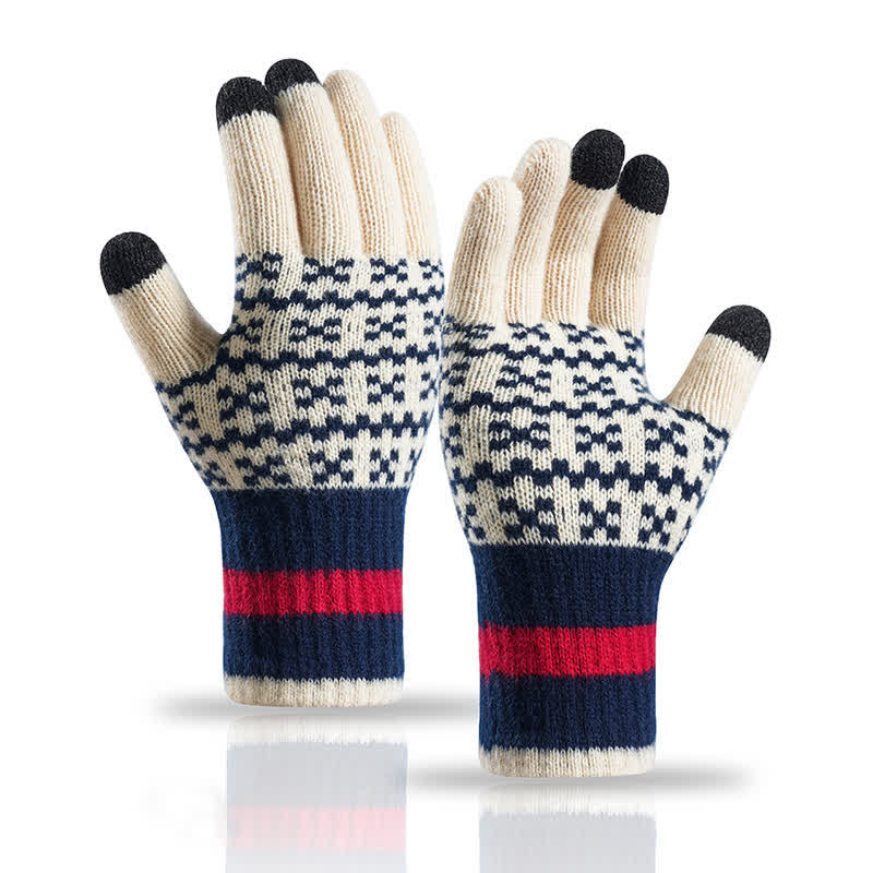 Chic Geometric Pattern Ethnic Style Knitted Gloves - Image 8