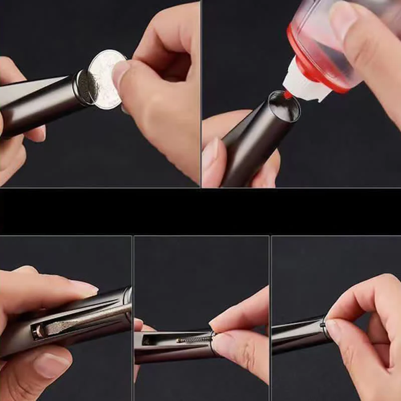 Chic Simple Cylindrical Refillable Kerosene Lighter - Image 7