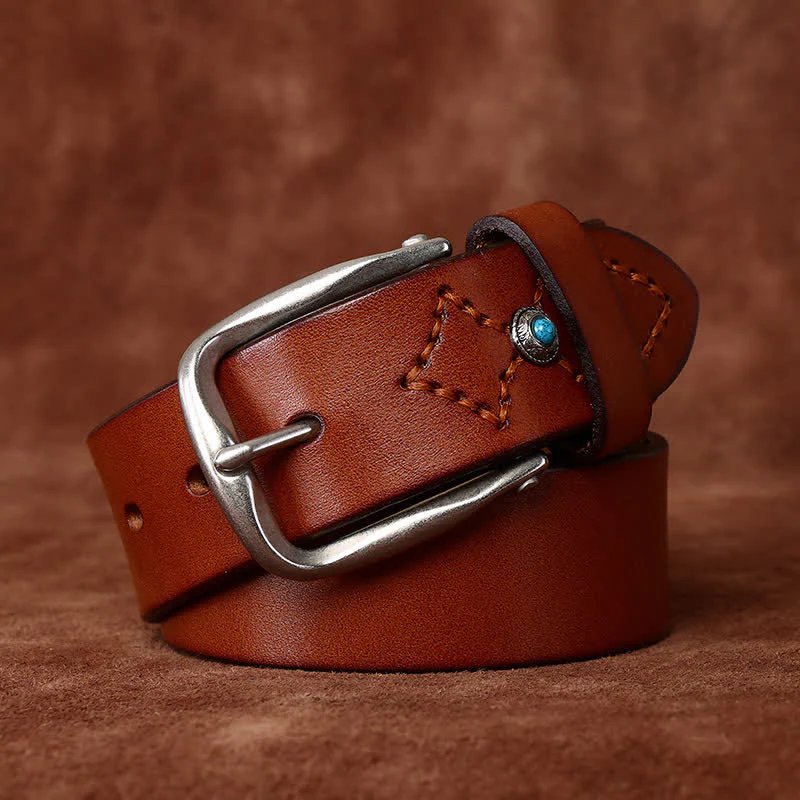 Classic Beaded Embellishments Trendy Leather Belt - Image 10