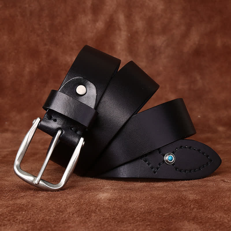 Classic Beaded Embellishments Trendy Leather Belt - Image 6