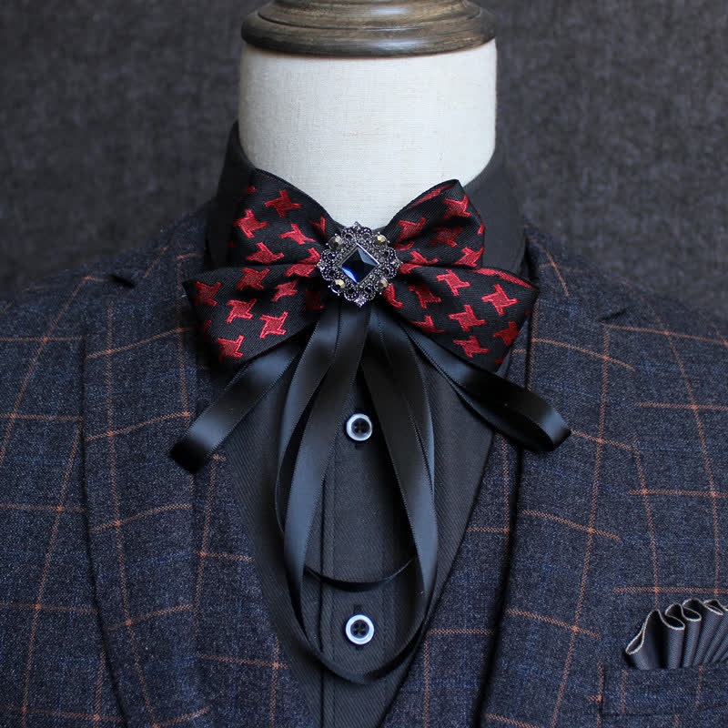 Classic British Style Ribbon Tassel Bow Tie - Image 15