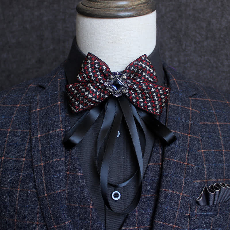 Classic British Style Ribbon Tassel Bow Tie - Image 17