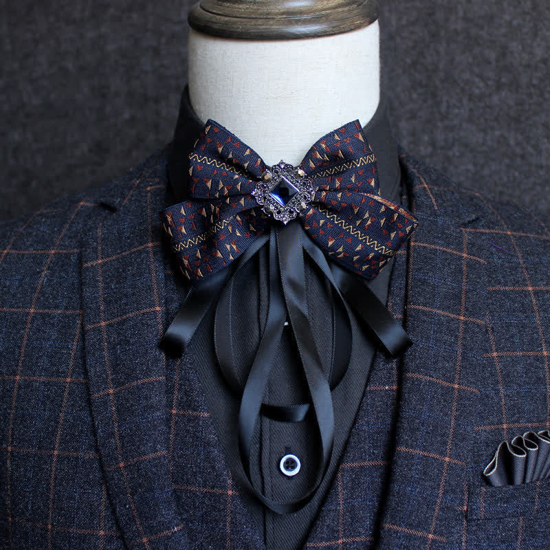 Classic British Style Ribbon Tassel Bow Tie - Image 22