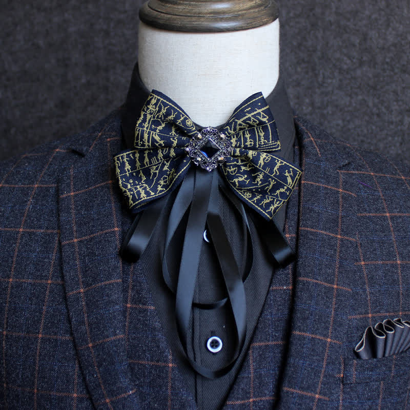 Classic British Style Ribbon Tassel Bow Tie - Image 23
