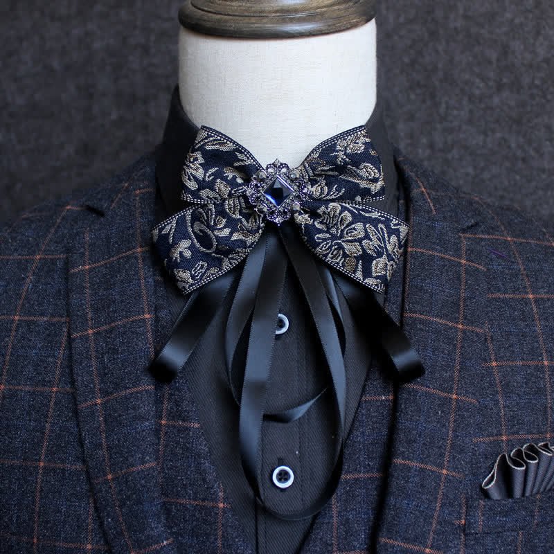Classic British Style Ribbon Tassel Bow Tie - Image 24