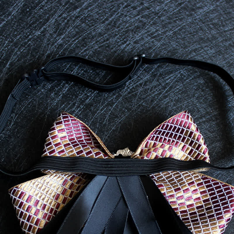 Classic British Style Ribbon Tassel Bow Tie - Image 3
