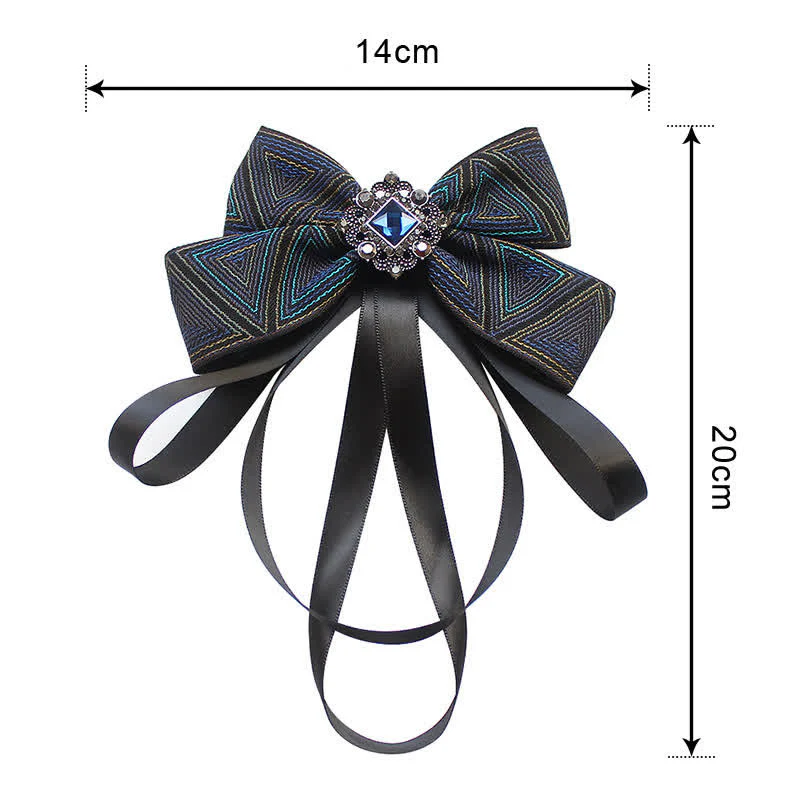 Classic British Style Ribbon Tassel Bow Tie - Image 4