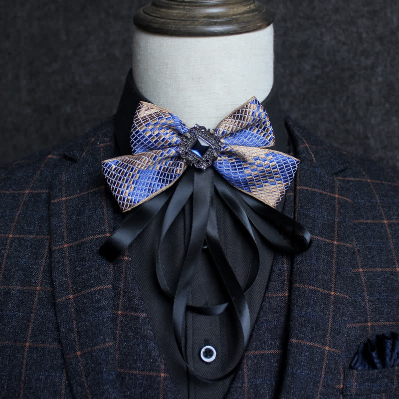 Classic British Style Ribbon Tassel Bow Tie - Image 7
