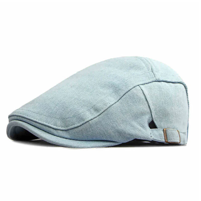 Classic Denim Adjustable Golf Flat Hat Beret Cap - Image 10