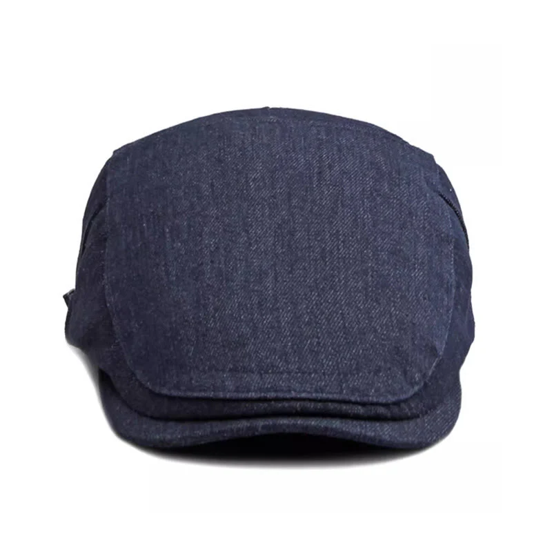 Classic Denim Adjustable Golf Flat Hat Beret Cap - Image 2