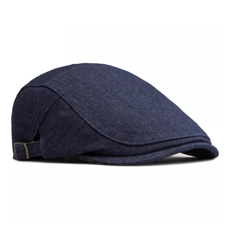 Classic Denim Adjustable Golf Flat Hat Beret Cap - Image 3