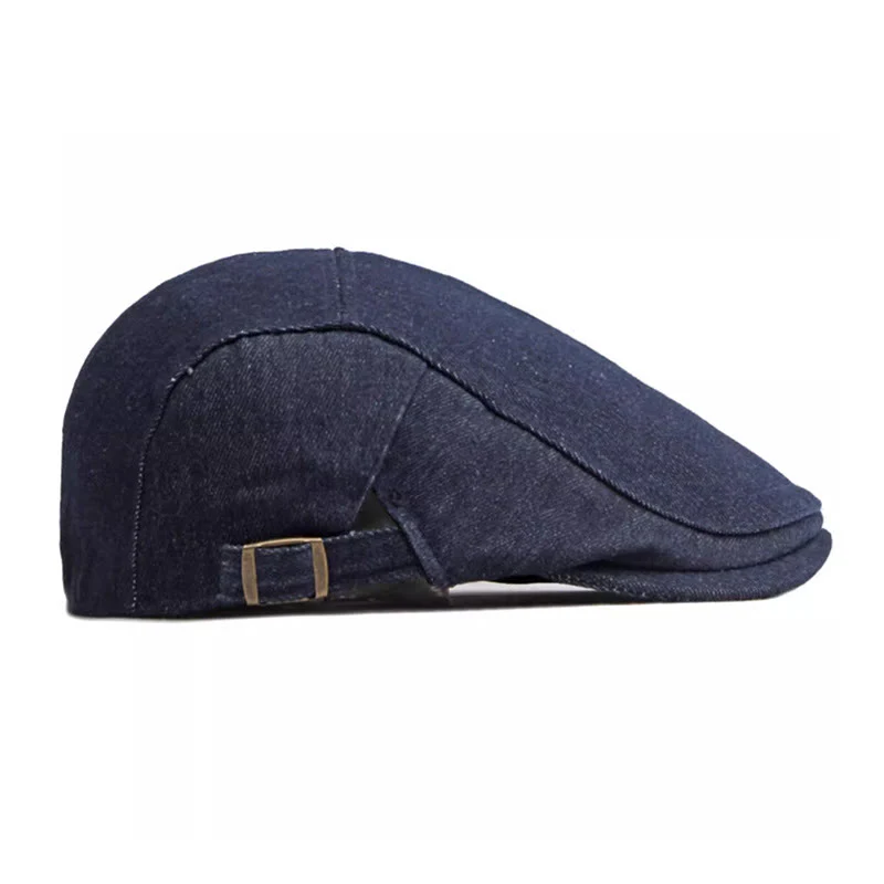 Classic Denim Adjustable Golf Flat Hat Beret Cap - Image 4