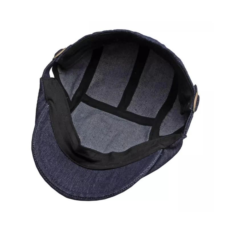 Classic Denim Adjustable Golf Flat Hat Beret Cap - Image 6