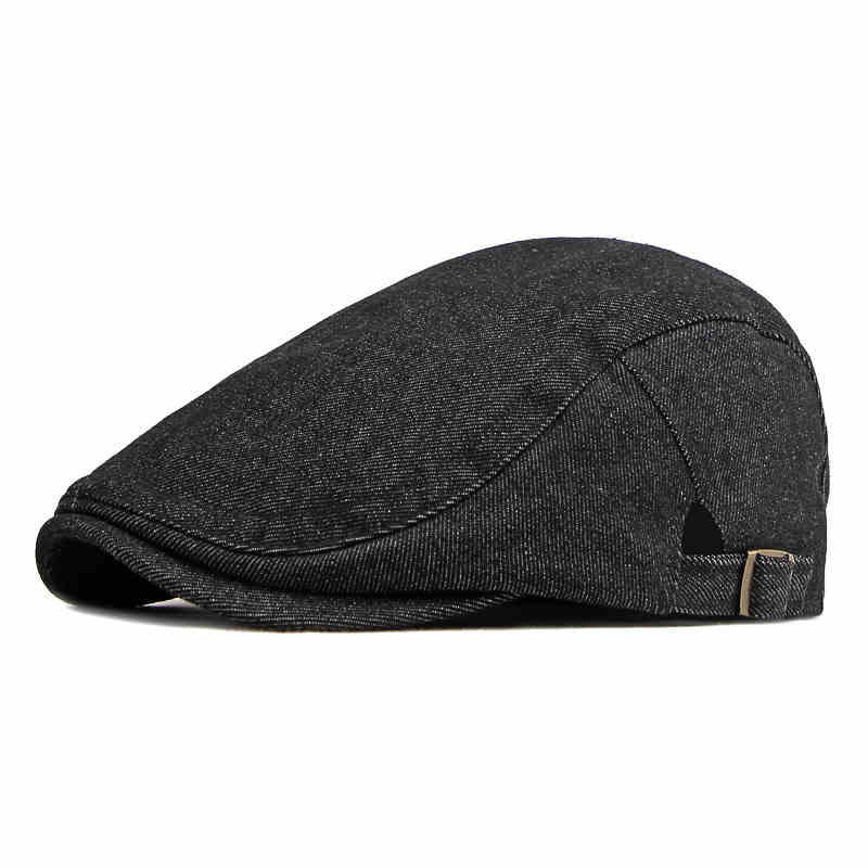 Classic Denim Adjustable Golf Flat Hat Beret Cap - Image 8