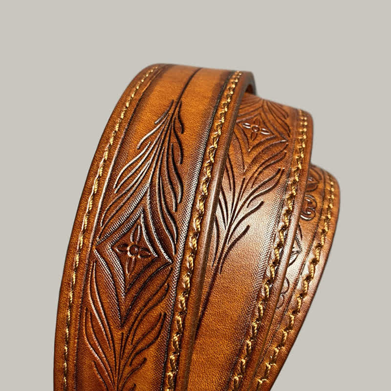 Classic Fasion Flower Printing Design Leather Belt - Image 14