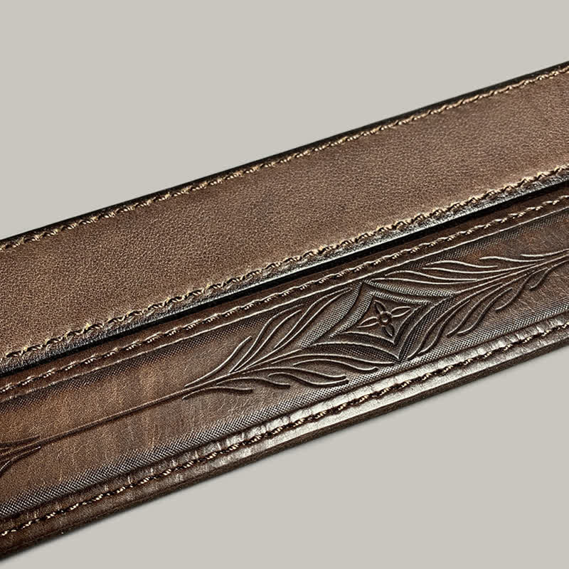 Classic Fasion Flower Printing Design Leather Belt - Image 6