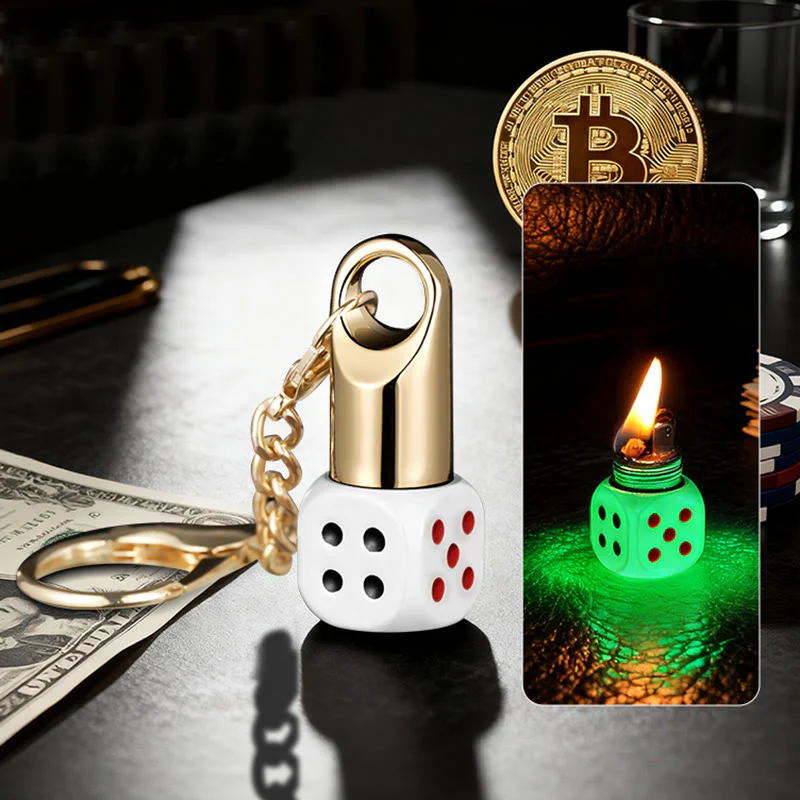 Classic Mini Dice Refillable Kerosene Lighter Keychain - Image 13