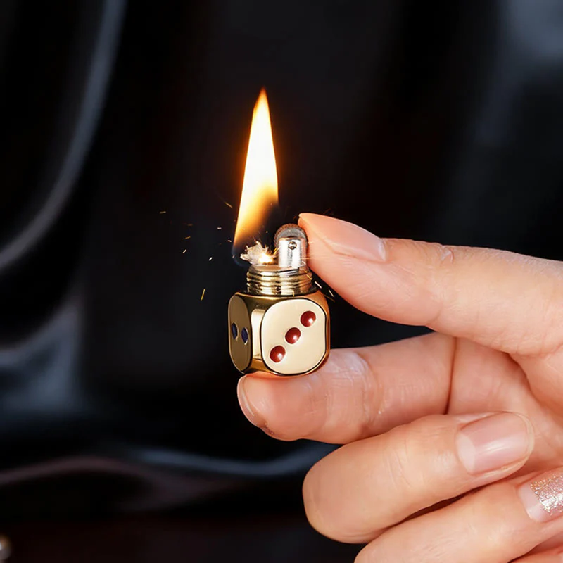 Classic Mini Dice Refillable Kerosene Lighter Keychain - Image 3