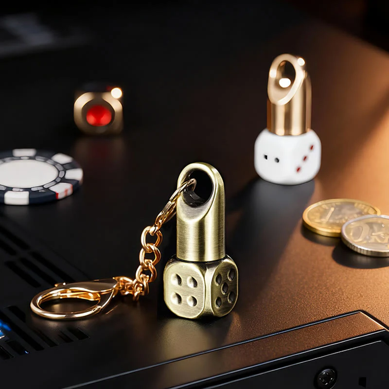 Classic Mini Dice Refillable Kerosene Lighter Keychain - Image 6