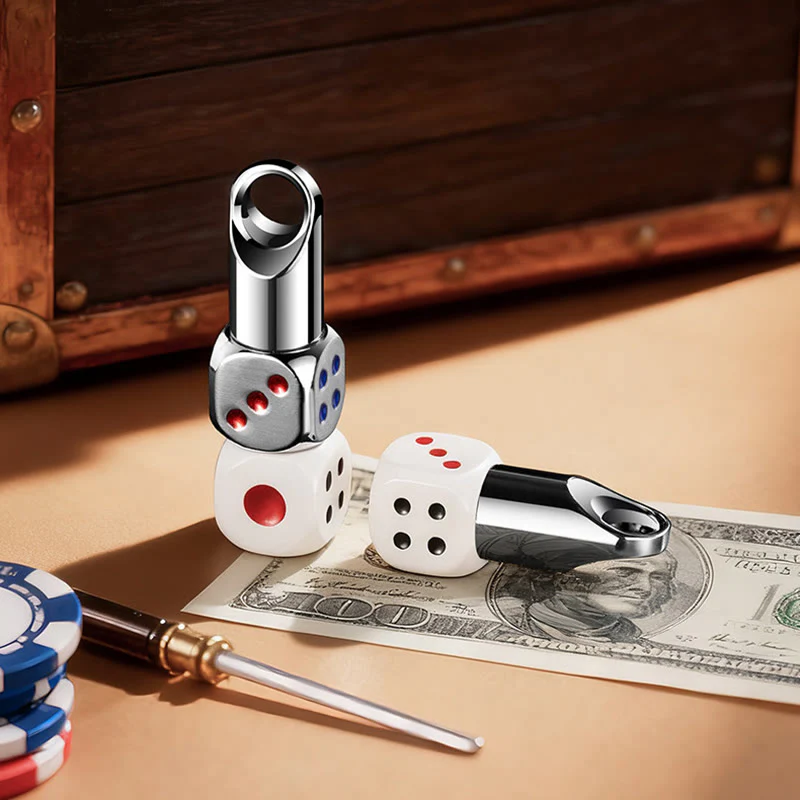 Classic Mini Dice Refillable Kerosene Lighter Keychain - Image 7