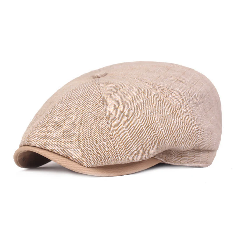 Classic Newsboy 8 Panel Plaid Beret Hat - Image 3