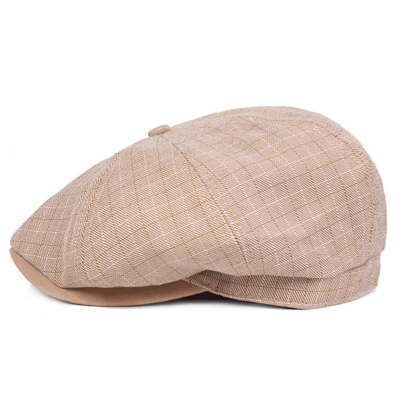 Classic Newsboy 8 Panel Plaid Beret Hat - Image 5