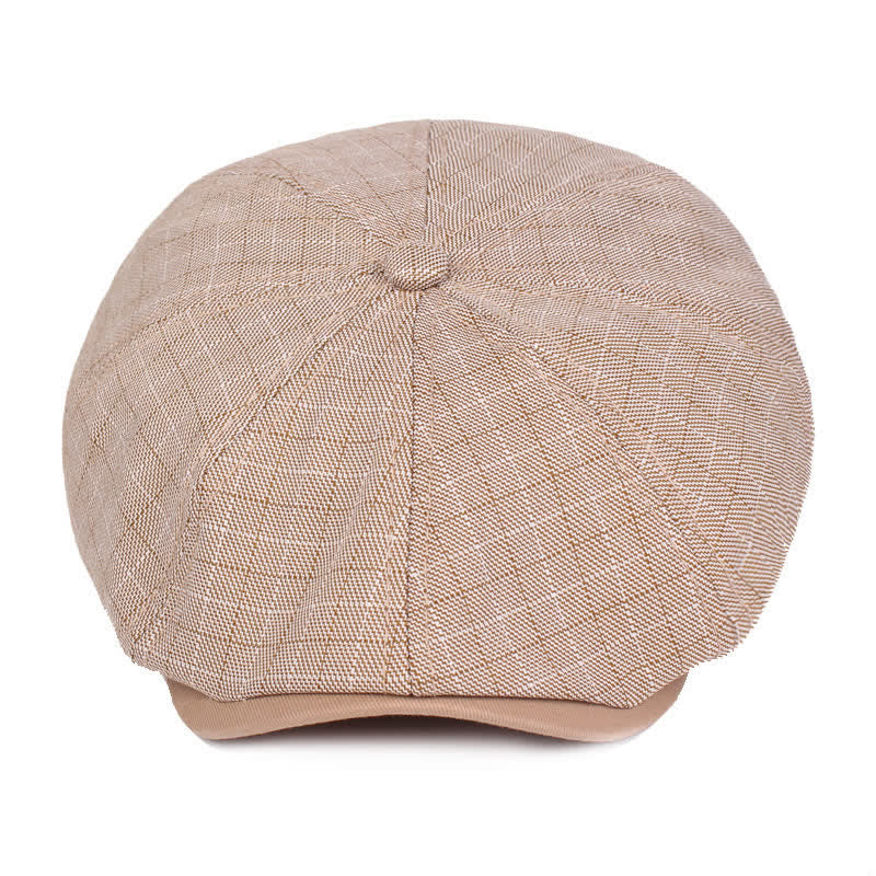Classic Newsboy 8 Panel Plaid Beret Hat - Image 6