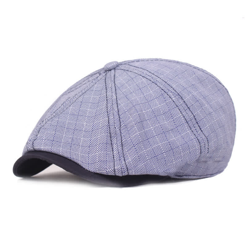 Classic Newsboy 8 Panel Plaid Beret Hat - Image 9