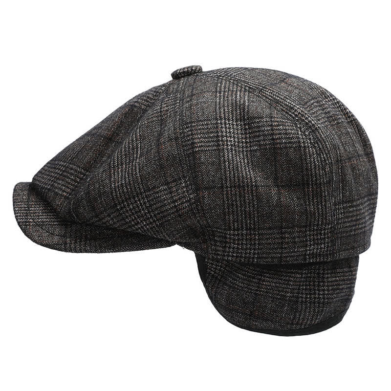 Classic Newsboy Flat Cap with Earflap Beret - Image 6