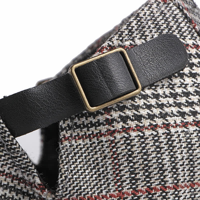Classic Plaid Beret Cabbie Flat Cap - Image 10