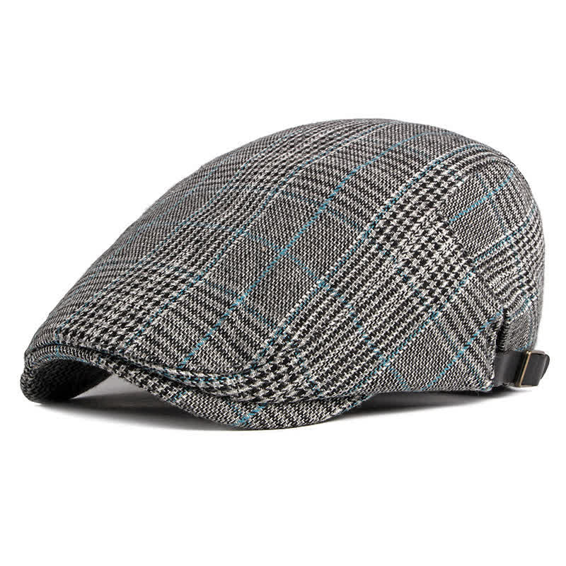 Classic Plaid Beret Cabbie Flat Cap - Image 12