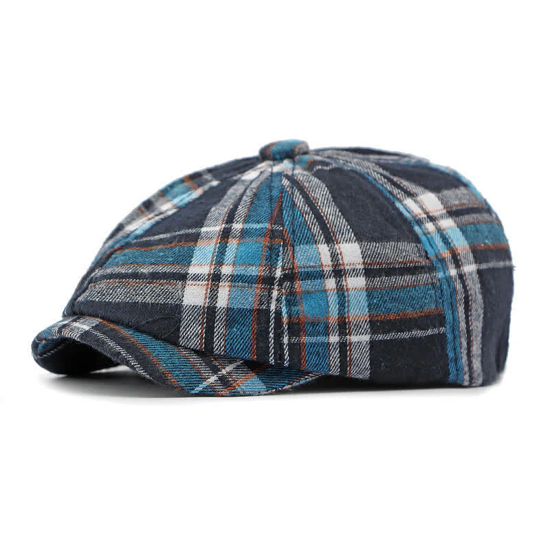 Classic Plaid Octagonal Stylish British Beret Hat - Image 10