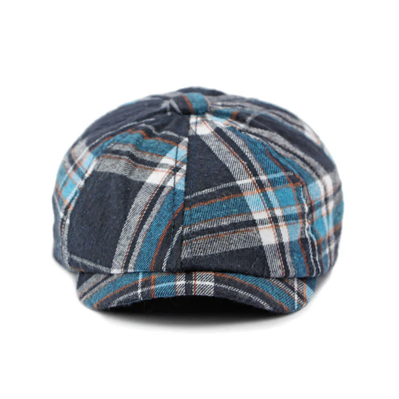 Classic Plaid Octagonal Stylish British Beret Hat - Image 11
