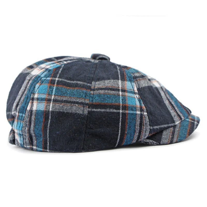Classic Plaid Octagonal Stylish British Beret Hat - Image 12