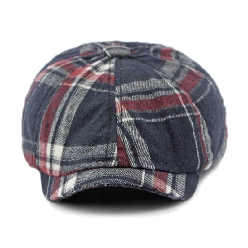 Classic Plaid Octagonal Stylish British Beret Hat - Image 3