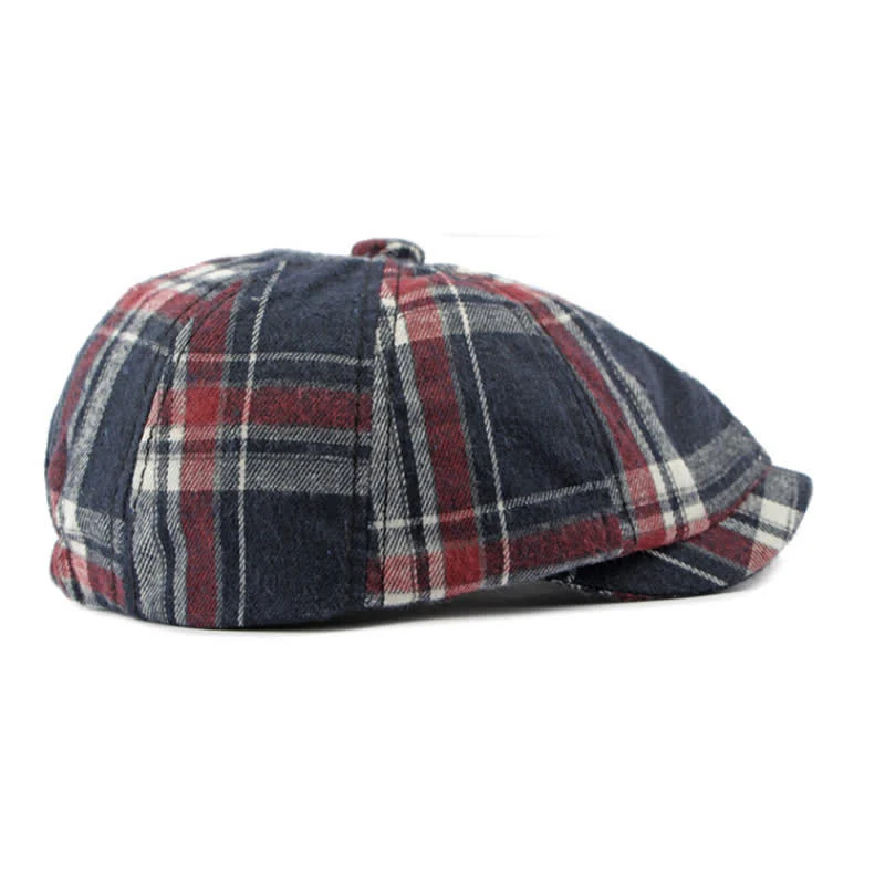 Classic Plaid Octagonal Stylish British Beret Hat - Image 5