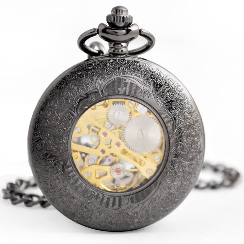 Classic Roman Numerals Antique Mechanical Pocket Watch - Image 6